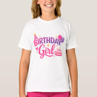 Birthday Girl Cute Party Design Kids Birthday T-Sh T-shirt