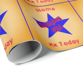 Birthday Girl Cute Personalized Birthday Cadeaupapier