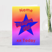 Birthday Girl Cute Personalized Birthday Kaart (Voorkant)