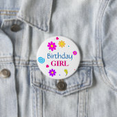 Birthday Girl Decorative Round Button (In situ)
