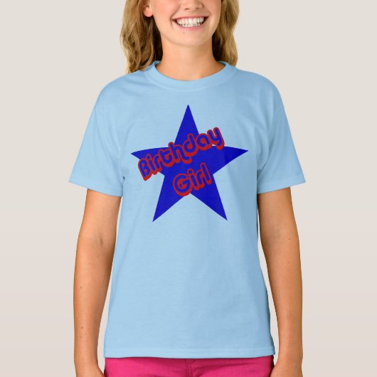 Birthday Girl Design Cute T-shirt (Voorkant)