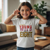 Birthday Girl Eight Leopard Print Text Design  T-shirt