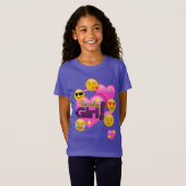 Birthday Girl Emojis (hart) T-shirt (Voorkant volledig)