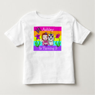 Birthday Girl Fairy and Unicorn Age and Name Kinder Shirts