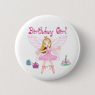 Birthday Girl Fairy Ballerina Ronde Button 5,7 Cm
