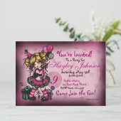 Birthday Girl Fairy Princess Custom Invitations Kaart (Staand voorkant)