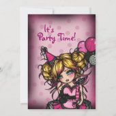 Birthday Girl Fairy Princess Custom Invitations Kaart (Achterkant)