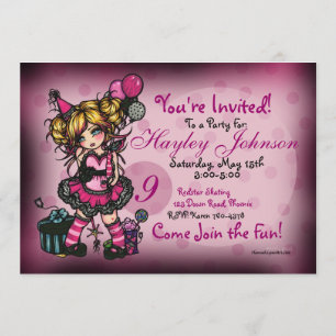 Birthday Girl Fairy Princess Custom Invitations Kaart