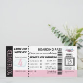 Birthday Girl Flight Ticket nodigt uit Kaart (Staand voorkant)