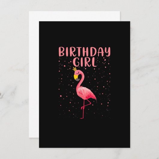 Birthday Girl - Funny Flamingo Lover Princess Birt Kaart (Voorkant / Achterkant)