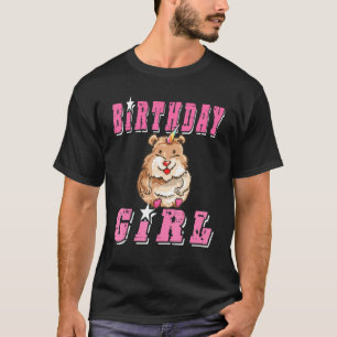 Birthday Girl Hamster Unicorn 8-bits, gepixeleerd  T-shirt