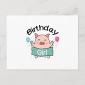 Birthday Girl Happy Pig Lover Briefkaart (Voorkant)
