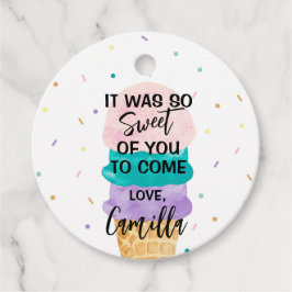 Birthday Girl Ice Cream Cone Bedankjes Labels