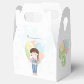 Birthday Girl in Overalls Brunette Bedankdoosjes (Geopend)