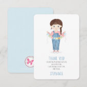 Birthday Girl in Overalls Brunette Kaart (Voorkant / Achterkant)