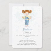 Birthday Girl in Overalls Redhead Kaart (Voorkant)