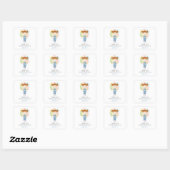 Birthday Girl in Overalls Redhead Square Sticker (Vel)