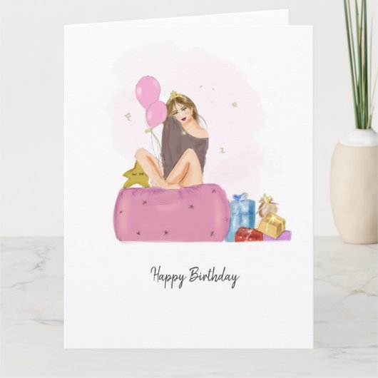 birthday girl kaart (Voorkant)