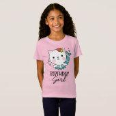 Birthday Girl | Kat Mermaid Birthday T-Shirt (Voorkant volledig)