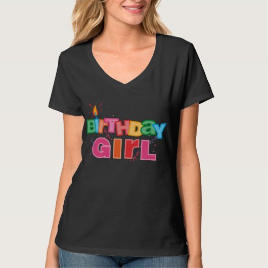 Birthday Girl Letters T-shirt (Voorkant)