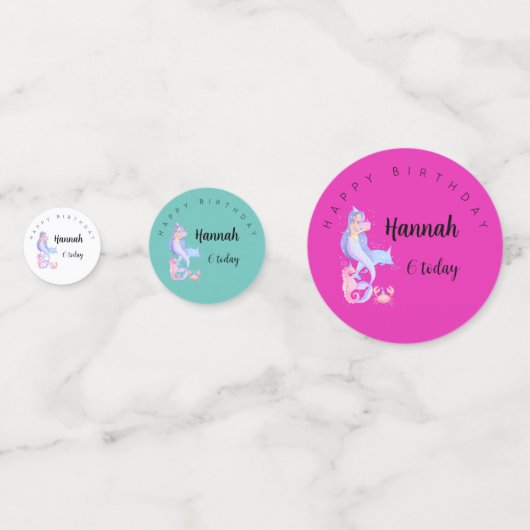 Birthday Girl Mermaid-thema Confetti (Voorkanten)