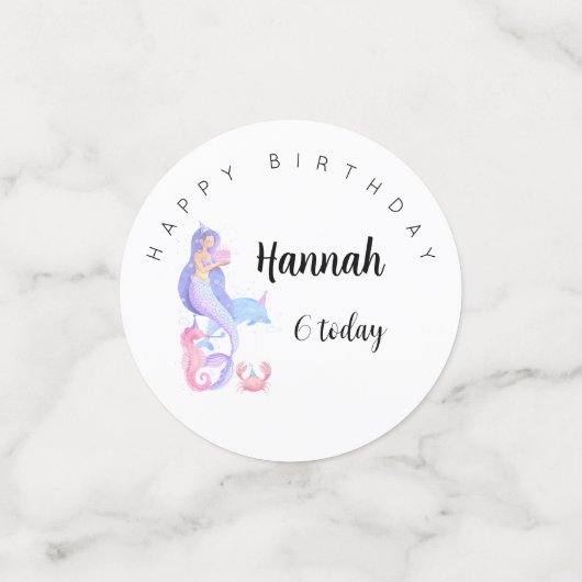 Birthday Girl Mermaid-thema Confetti (Kleine voorkant)