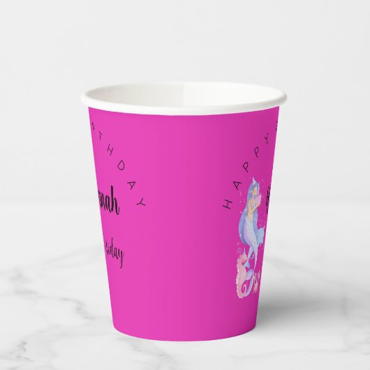 Birthday Girl Mermaid-thema Papieren Bekers (Links)