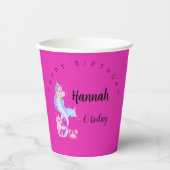 Birthday Girl Mermaid-thema Papieren Bekers (Voorkant)
