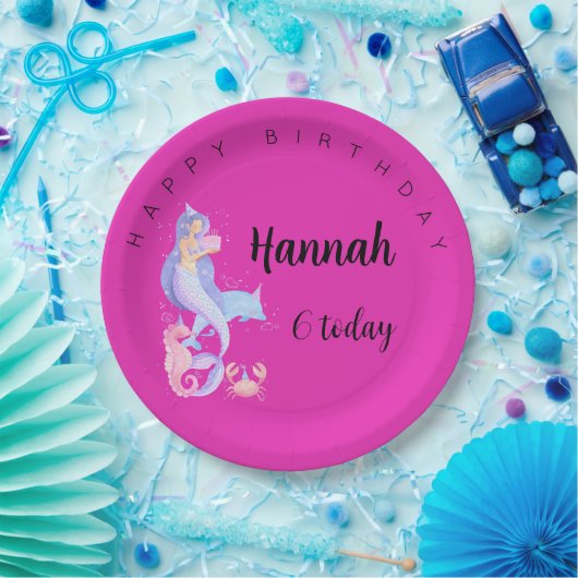 Birthday Girl Mermaid-thema Papieren Bordje (Feest)