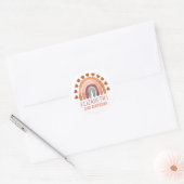 Birthday Girl Modern Boho Rainbow Naam Ronde Sticker (Envelop)