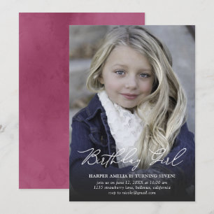 Birthday Girl Modern Calligraphy Birthday Kaart