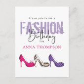 Birthday Girl Modern Mode Shoes Invitation Briefkaart (Voorkant)