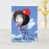 Birthday Girl op Party Balloon Kaart (Gele Bloem)