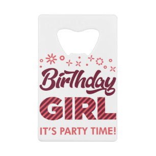 Birthday Girl Party Princess Crown Girls Creditkaart Flessenopener
