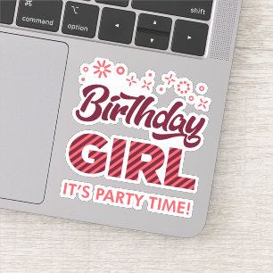 Birthday Girl Party Princess Crown Girls Sticker