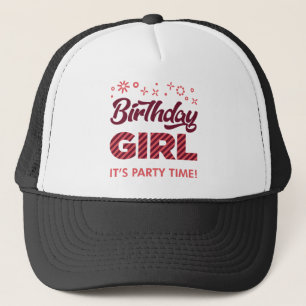 Birthday Girl Party Princess Crown Girls Trucker Pet
