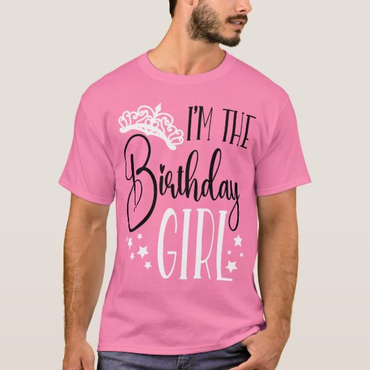Birthday Girl Personalized Birthday Squad Matching T-shirt (Voorkant)