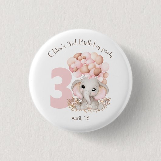 Birthday Girl Personalized Ronde Button 3,2 Cm (Voorkant)
