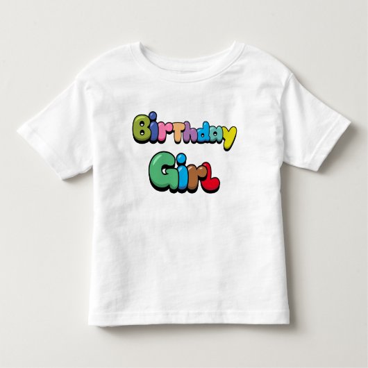 Birthday girl peuter-shirt kinder shirts (Voorkant)