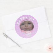 Birthday Girl Photo Winter Onederland Ronde Sticker (Envelop)