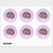 Birthday Girl Photo Winter Onederland Ronde Sticker (Vel)