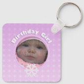 Birthday Girl Photo Winter Onederland Sleutelhanger (Achterkant)