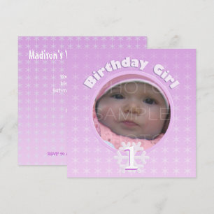 Birthday Girl Photo Winter Onederland Uitnodiging
