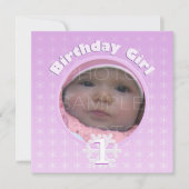 Birthday Girl Photo Winter Onederland Uitnodiging (Voorkant)