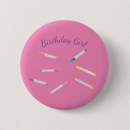 Birthday Girl Pin Ronde Button 5,7 Cm (Voorkant)
