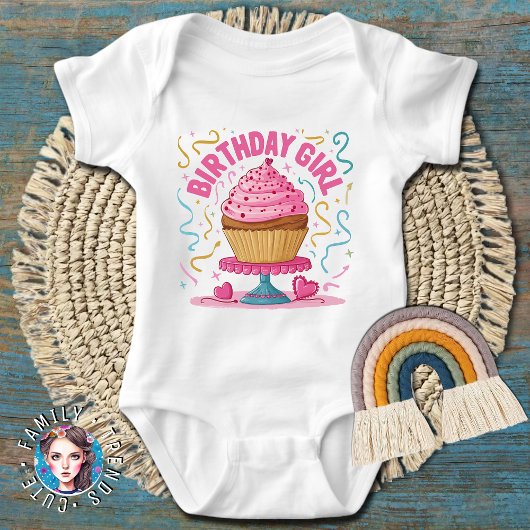 Birthday Girl Pink Cupcake Romper