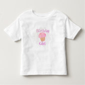 Birthday Girl Pink Cupcake T-Shirt (Voorkant)