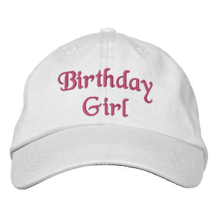 Birthday Girl Quote Typography Pink Celebration  Geborduurde Pet
