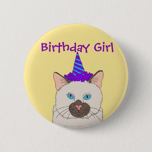 Birthday Girl Ronde Button 5,7 Cm (Voorkant)