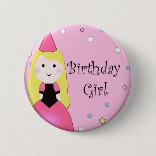 Birthday Girl Ronde Button 5,7 Cm (Voorkant)